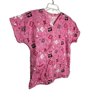 Valentine's Day Scrub Shirt Red Size L thumbnail 4