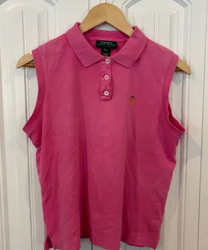 Lauren Ralph Lauren pink polo tank top size petite large thumbnail 1