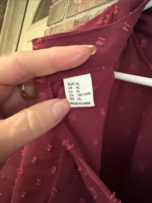 Women's Burgundy Short-Sleeve Blouse thumbnail 3