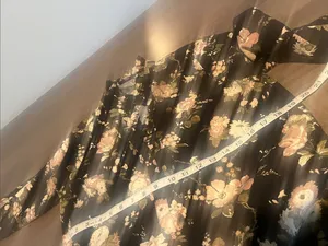 Tuckernuck Black Floral Long-Sleeve Dress Sz S thumbnail 5