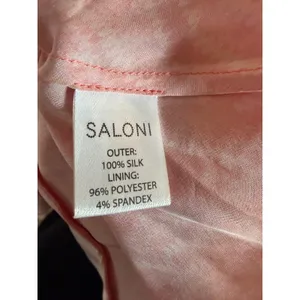 SALONI 100% Silk Mimi Maxi Dress Salmon Marbling Slip Style Size 4 FLAWED thumbnail 4