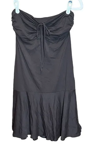 Susana Monaco Brown Strapless Ruffle Hem Womens Y2K 90s Mini Dress Sz L‎ thumbnail 1