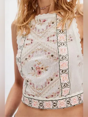 Free People Garden Party Top in Ivory XL thumbnail 3