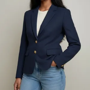 J. Crew Schoolboy Long Sleeve Wool Blend Lined Gold Buttons Blazer 4 Navy Blue thumbnail 12
