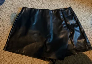 Leather skort Black Size L thumbnail 1
