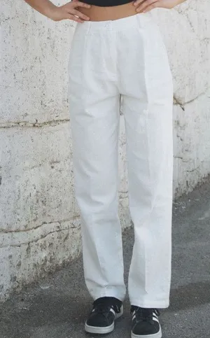 Brandy Melville White Straight Leg High-Rise Pants thumbnail 1