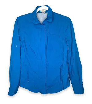 L.L. Bean Blue Windbreaker Long Sleeve Shirt Small Regular thumbnail 1
