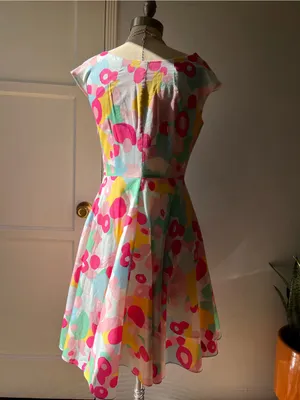 Boden• Watercolor Floral Retro Fit & Flare Cotton Dress• Sz 6 thumbnail 7