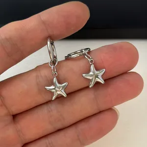 Star Dangle Drop Earrings for Men Women Streetwear Punk Hip Hop Unisex Style thumbnail 4