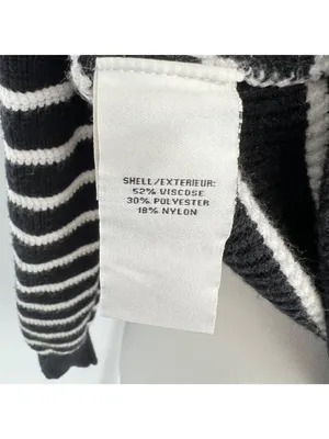 Bagatelle Striped Cardigan Sweater Preppy French Girl Black Ivory Size Large thumbnail 9