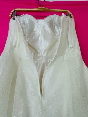 Gianni Bini Sparkling White Strapless Sweetheart A-Line Dress thumbnail 11