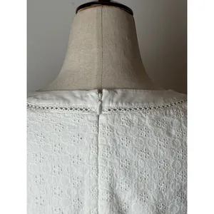 Rebecca Taylor Dress Women‎ 2 White Netted Eyelet Tie Waist Cap Sleeve Midi Boho thumbnail 11