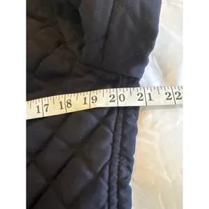 Ralph Lauren Black Diamond Quilted Jacket Button Front Gold Chain Loop Womens M thumbnail 8