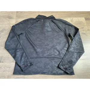 EUC Womens Spyder Active long sleeve 1/4 quarter zip cropped‎ camo black size L thumbnail 2