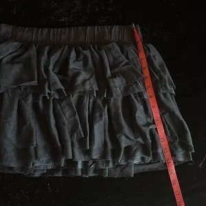 Vintage Abercrombie and Fitch Tiered Mesh Navy Elastic Band Mini Skirt NWOT thumbnail 13