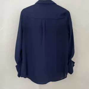 Forever 21 Womens‎ Button-Up Navy Blouse - Medium business casual blue shirt thumbnail 7