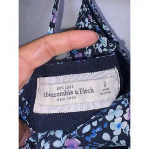 Abercrombie & Fitch Floral Maxi Dress Blue Purple Tie Back Cutout Small thumbnail 9