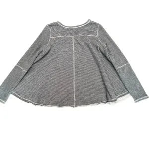 Free People‎ Women's Medium Lacey Love Blue/White Striped Sweater thumbnail 5
