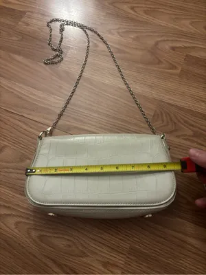 Zara Light Cream Croc-Embossed Chain Shoulder Bag thumbnail 4