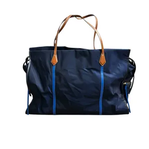 Tory Burch The Perry Overnight Travel Bag Blue Nylon Faux Leather Trim One Size thumbnail 9