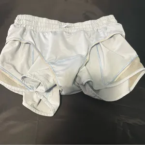 Lululemon Light Blue Athletic Shorts with Interior Size Button Sz 4 regular thumbnail 8