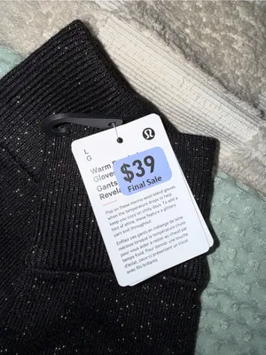 NWT Lululemon Warm Revelation Gloves *Shine size Large thumbnail 2