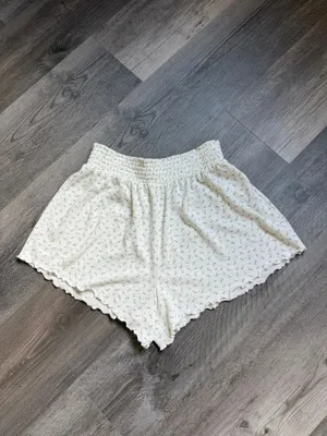 Aéropostale Floral Pull On Shorts Elastic Waist Lettuce Trim Medium thumbnail 2
