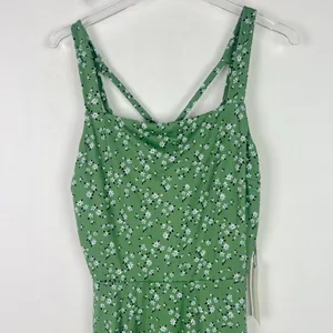 Nine Britton NWT Stitch Fix Desiree Strappy Floral Sleeveless Dress Green Size Large L NEW thumbnail 3