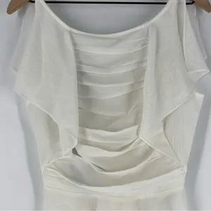 Max Studio Lightweight‎ Gauzy Layered Ruffle Sleeveless Peplum Top Feminine thumbnail 2