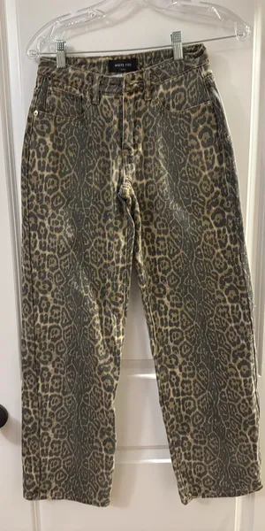 White Fox Leopard Low Rise Jeans thumbnail 1