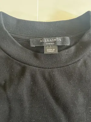 AllSaints Crewneck Black Heavyweight T-Shirt thumbnail 3