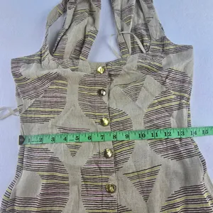 Anthropologie NWT Celandine Linen Halter Button-Front Maxi Dress‎ Beige XS thumbnail 11