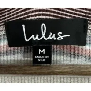 Lulus Striped Top‎ Womens M Multi Color Ribbed Knit Long Sleeve Crew Neck Boho thumbnail 2