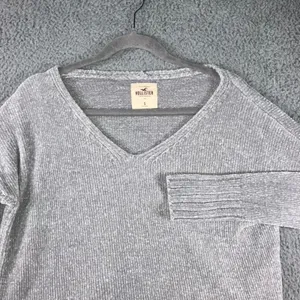 Hollister Chenille Sweater Women Small Oversized V Neck‎ Chunky Soft Cozy thumbnail 2