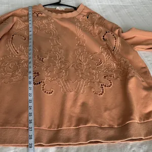 POL Women's Embroidered Design Faded Orange Brown Sweatshirt Size Large thumbnail 9
