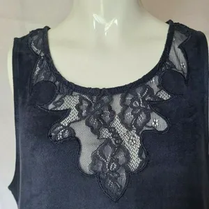 Altar'd State Blue Faux Suede Lace Mini Dress Scallop Hem Boho‎ Festival Largeye thumbnail 3
