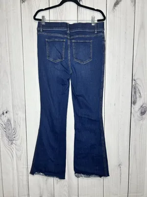 Spanx Flared Denim Jeans Raw Edge Hem Rise Sz XL (34x30) 20327R thumbnail 5