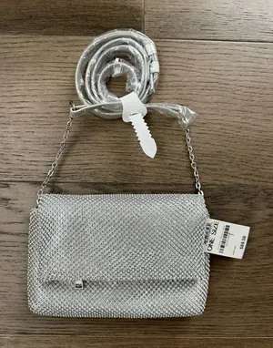 INC International Concepts Silver Crystal Mesh Mini Crossbody thumbnail 1