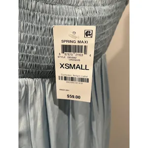And‎ Now This Spring Maxi Dress Blue Smocked Bodice Cutout Spaghetti Strap XS thumbnail 5