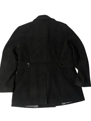 CALVIN KLEIN Charcoal Wool Blend Double Breasted Pea Coat Womens Size 14 thumbnail 5