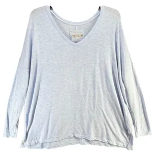 Lilly Pulitzer Luxletic Clifford Top S‎ Blue Drop Shoulder Lounge Relaxed Soft thumbnail 2