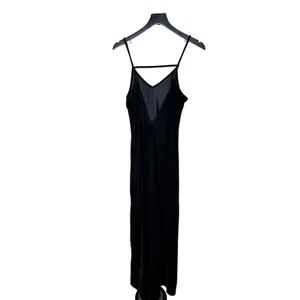 Forever‎ 21 Contemporary Black Velvet Open Back Maxi Slip Dress Small thumbnail 4