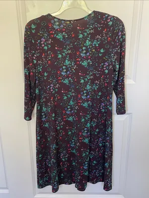 Garnet Hill Seamed Knit Trapeze Dress Large NEW thumbnail 3