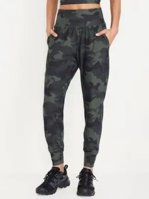 Old Navy Powersoft High-Rise Camo Jogger Olive & Black Athletic Women’s Size Med thumbnail 2