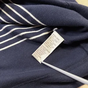 Jones New York Sport Breton Stripe Boat Neck Top Gold Button Shoulders L thumbnail 10