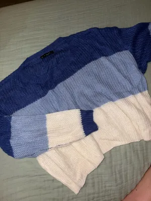 Zaful Blue Striped Sweater thumbnail 1