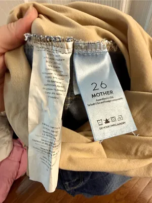 Mother Dark Blue Maternity Jeans with Beige Waistband Size 26 thumbnail 6