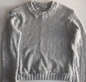 Brandy Melville Cropped Gray Marled Knit Sweater Pullover thumbnail 1