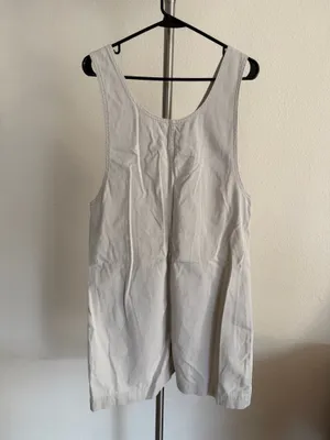 Vintage Cream jumpsuit with pockets and button-up front. thumbnail 2
