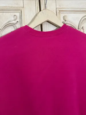 Fleo Cotton Blend Vibrant Pink Long Sleeve Pullover Crewneck Size Small thumbnail 8